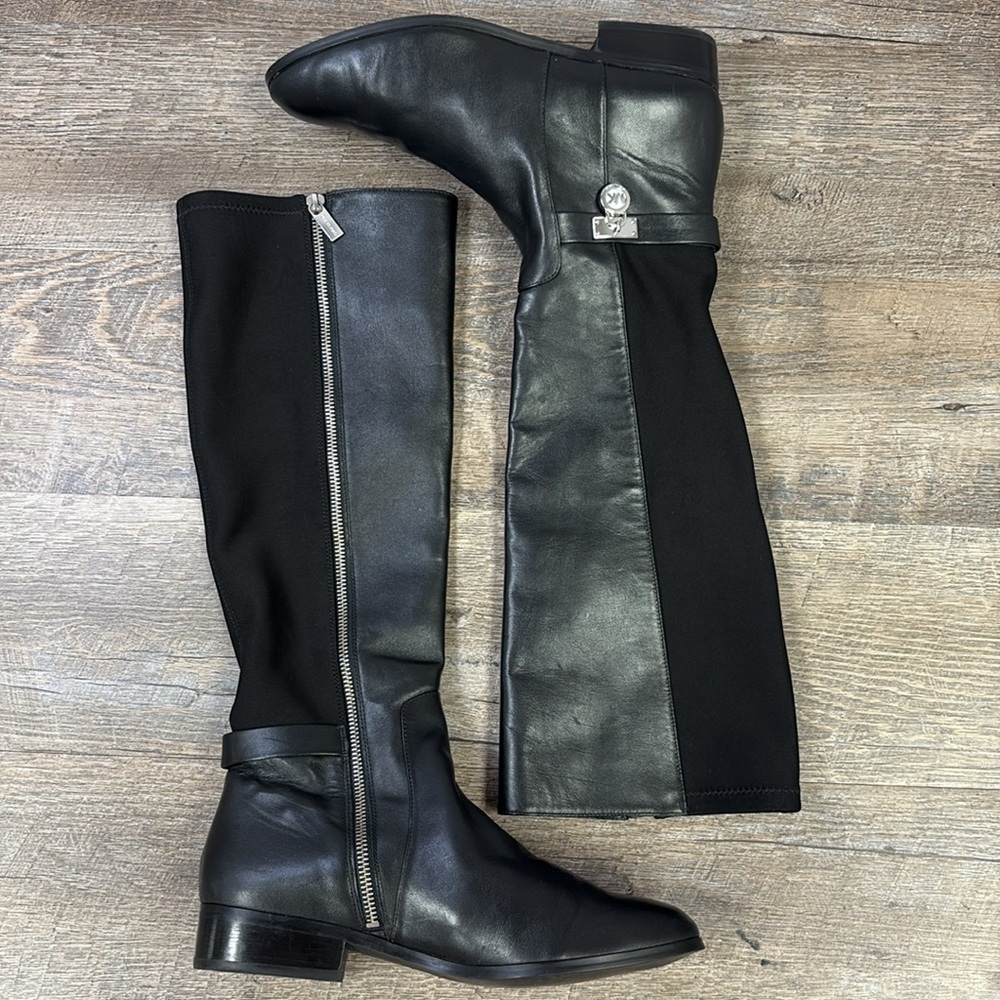 Women’s Michael Kors HAMILTON Stretch Leather Knee High Boots Size 9 - Picture 8 of 10